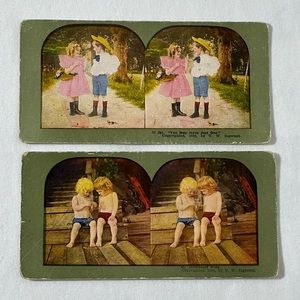 *💙 5 for $20* Vintage stereoview photo cards- photography with kids